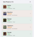 Sub Projects